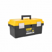 得力工具DL-TC240工具箱14寸金屬扣(黃)加強型塑料工具箱