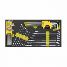 史丹利(STANLEY)EVA工具托組套-32件兩用扳手及內六角扳手90-035-23