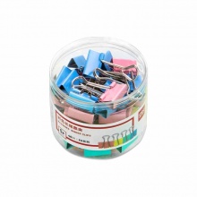 得力(deli)8555ES彩色長尾票夾筒裝(混)(40只/筒)5#19mm金屬燕尾夾蝴蝶夾票據夾子