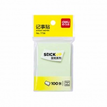 得力(deli)7736記事貼(綠)76*51mm(包)強黏性便利貼/標簽紙/便簽紙